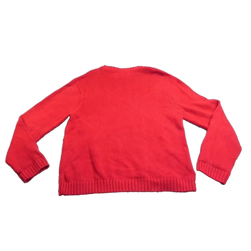 VTG Chaps Sweater Adult Large Red Knitwear Crest Logo Outerwear Pullover‎ Mens